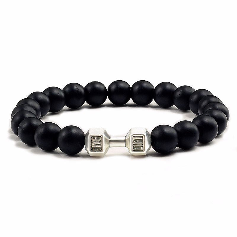 Bracelet : Armband Berijpt Goud - Elegante Dumbbell in Berijpt Zilver van Pantino