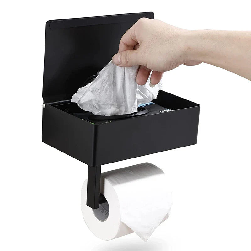 home & garden : Elegante Toiletpapierhouder Zwart - Modern Design Badkamer - RVS in van Pantino