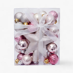 home & garden : Set van 30 Kerstballen met Ster, Boomdecor en Nieuwjaarscadeau - Rood Wit in Roze van Pantino