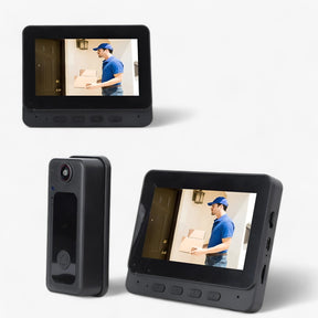 gadgets : Draadloze Videodeurbel met 8MP en Groothoeklens Zwart in Zwart van Pantino