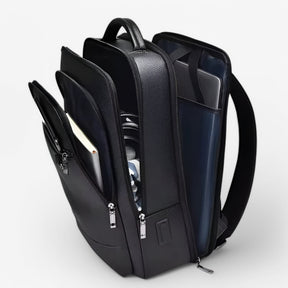 bags : Leren Rugzak met USB Leer - Zwart-a in van Pantino