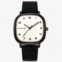 watches : Horloge Dames Groen - Vintage Firkanthøj - Elegante met Leren Band in Zwart van Pantino