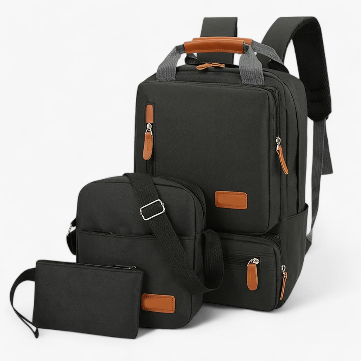bags : Rugzak Zwart - Set van Rugzakken - Stijlvol en Veelzijdig in van Pantino