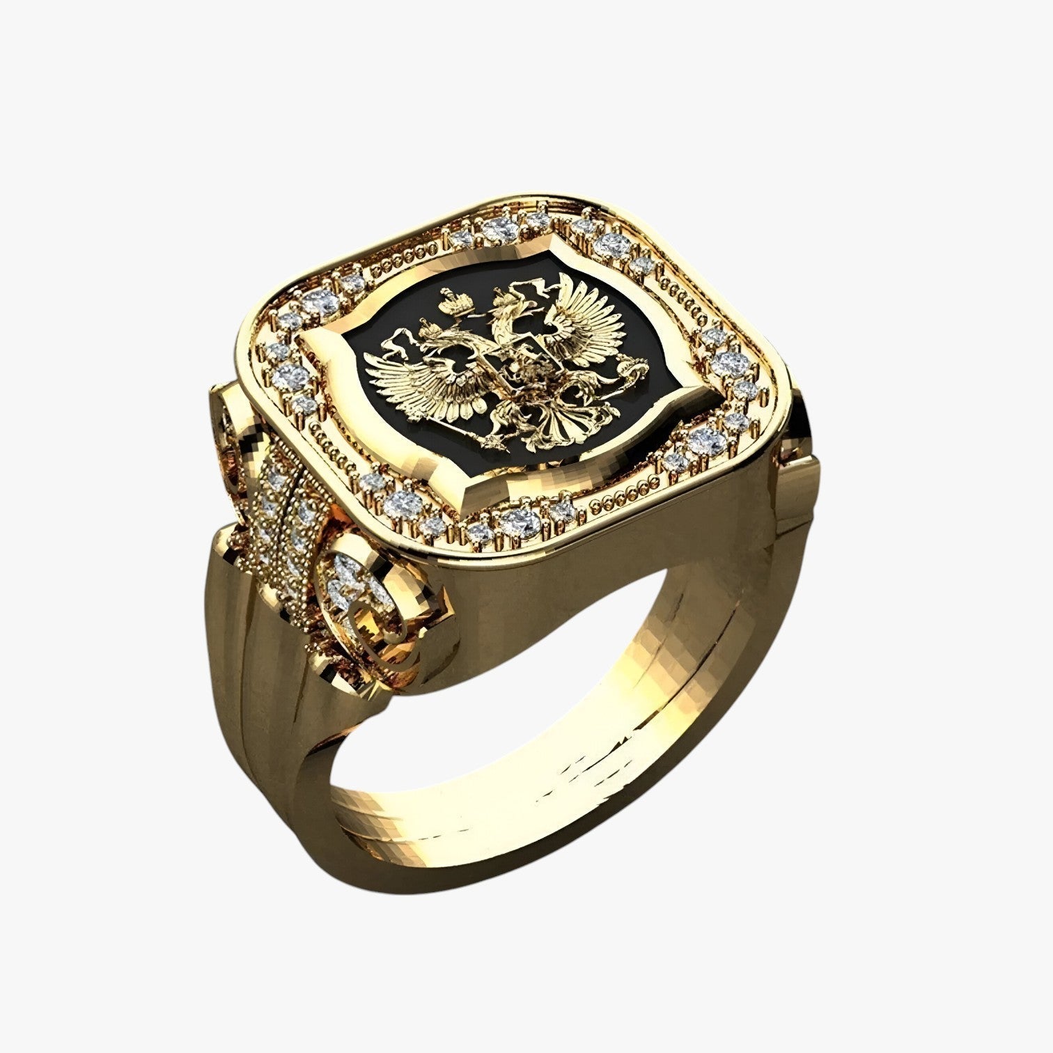 Ring : Opvallende Statement Ring voor Mannen - Krachtig, Stijlvol en Uniek - Goud in van Pantino