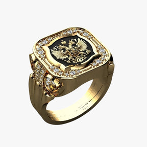 Ring : Opvallende Statement Ring voor Mannen - Krachtig, Stijlvol en Uniek - Goud in van Pantino
