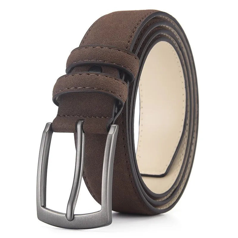 Belt : Riem Heren Zwart - Luxe Suède - Verfijnd, Duurzaam, Stijlvol in Bruin van Pantino