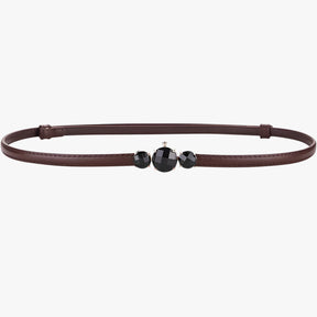 Women's Belt : Slanke riem van echt leer – Verstelbare elegantie voor dames in koffie 100 cm van Pantinoshop