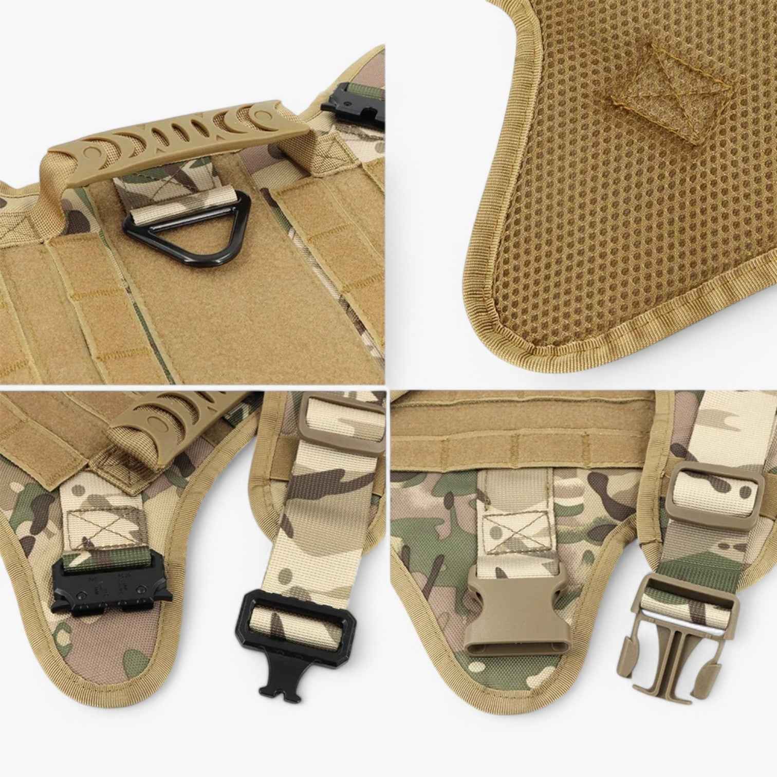 Pets & Supplies : Tactisch Militair Tuigje Zwart van Gevoerd Nylon voor Grote Honden met Robuuste Handgreep in van Pantinoshop