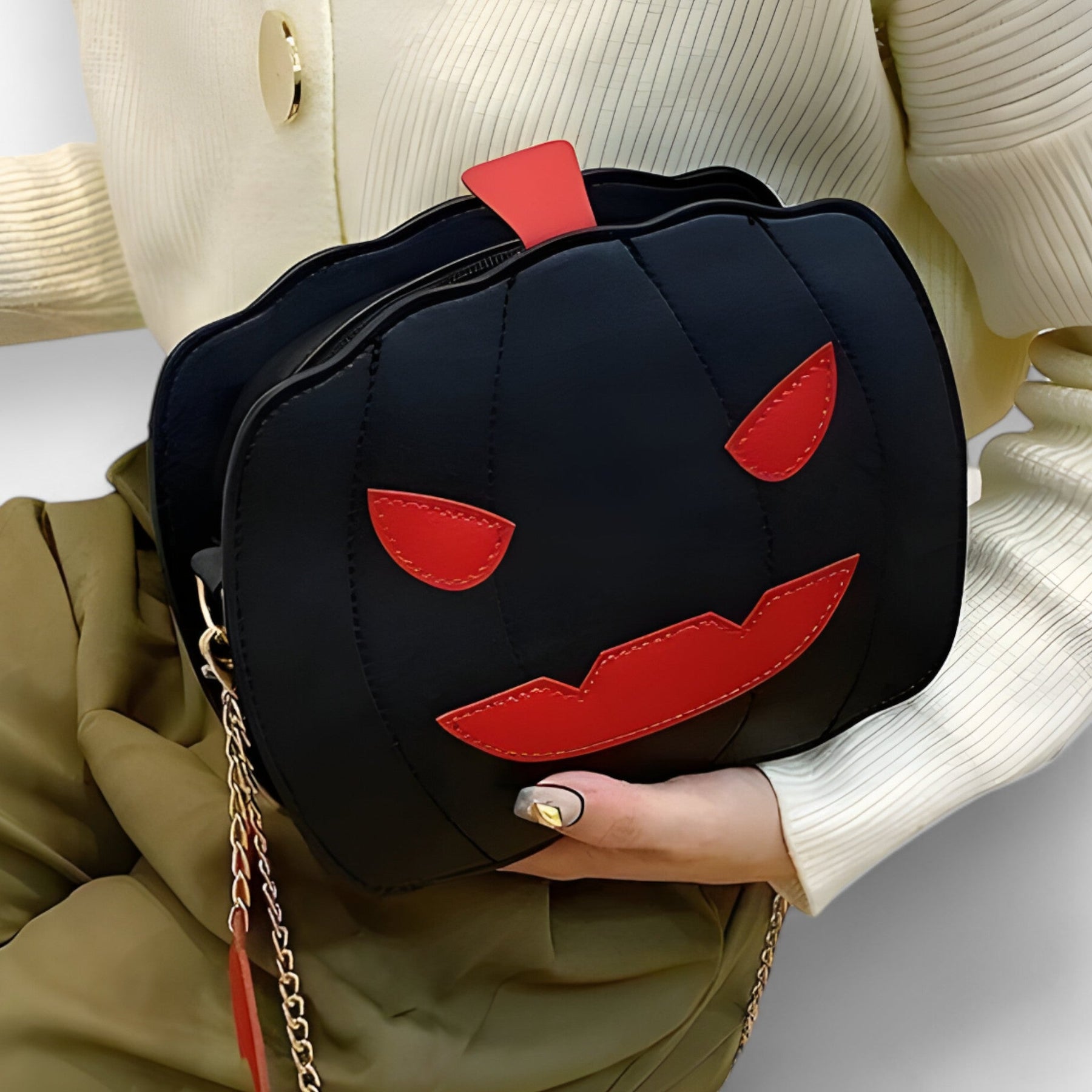 bags : Pumpkin Purse - Creatieve Halloween-Tas voor een Stijlvolle Look - Goud in van Pantino