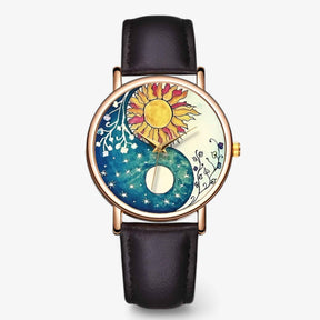 Watches : Modieus horloge van echt leer met origineel design en waterbestendig in Donkerbruin van Pantinoshop