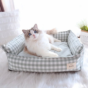 pets : Hondenbed Beige Ruitjespatroon - Zachte Rustplaats - 100% Katoen in van Pantino