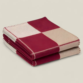 home & garden : Cashmere Deken - Luxe Winterwarmte - Zwart in Rood 130x180cm van Pantino