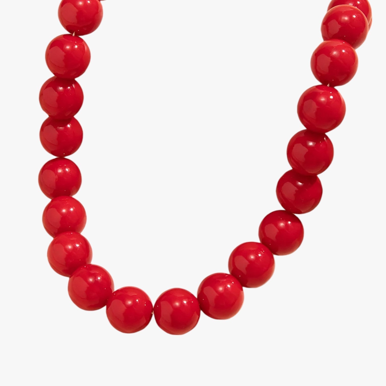 Necklace : Ketting Ab06 Rood - Opvallende Kleur: met Geometrische Kralen in Lichte Kleuren in van Pantino