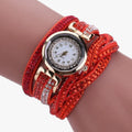 Dameshorloge Elegant met Lange Band van Echt Leer Zwart - Unieke Stijl