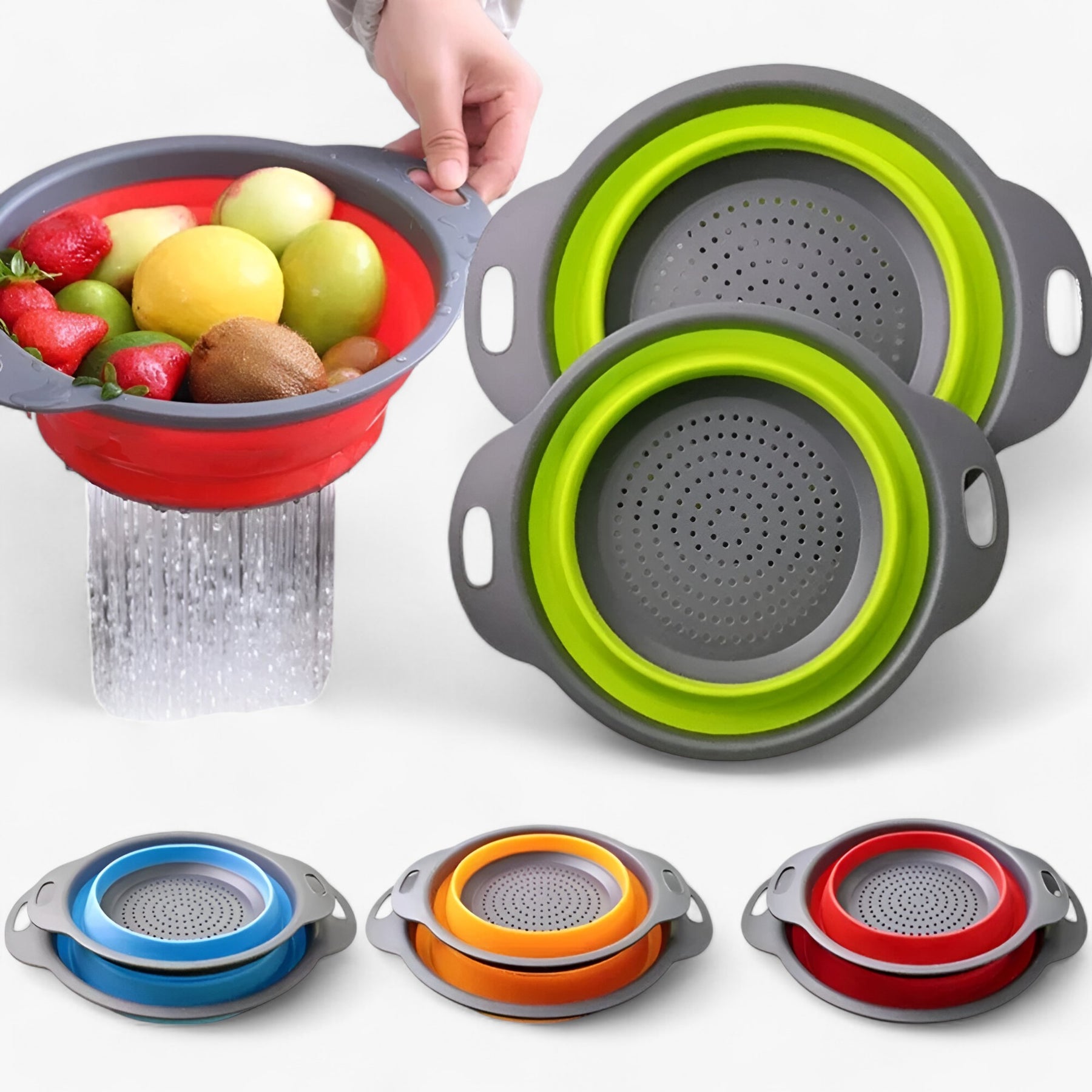 home & garden : Opvouwbare Zeef en Wasmand voor Groente & Fruit - Oranje in van Pantino