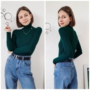 Sweater : Sweater Khaki - Helia Turtleneck with Cashmere in van Pantino