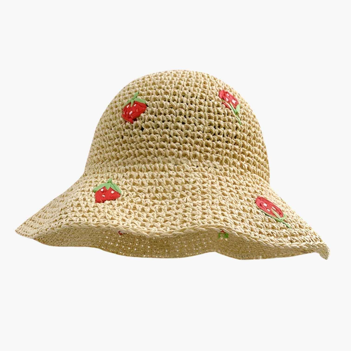Women's Hat : <h1>Aardbeien zonnehoed – Opvouwbaar, handgemaakt en modieus beschermend</h1> in Beige Taglia unica van Pantino