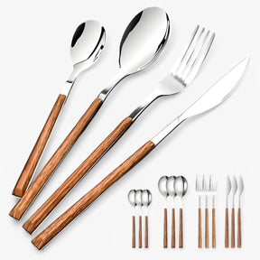 home & garden : 12-delige Bestekset - Houten Handgrepen, Vaatwasmachinebestendig in van Pantino