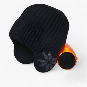 Hat : Hoed Crèmekleurig - Winter Warmte - Met Oor Bescherming in zwart 55-60cm van Pantino