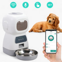 pets : Automatische Voederautomaat voor Dieren - Slimme Automatische Voederautomaat - Praktische Voeding in Voerbak 3,5L WIFI van Pantino