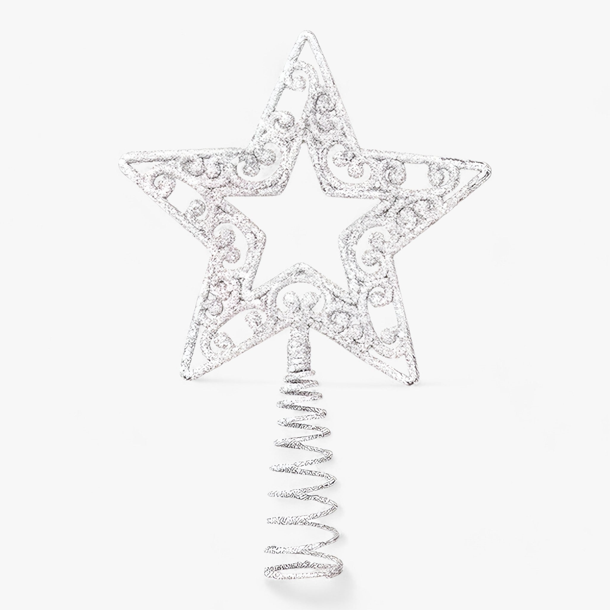 home & garden : Flake Star - Gouden en Zilveren Decoraties met Glitter - Verfraai Uw Kerstboom in 4 van Pantino
