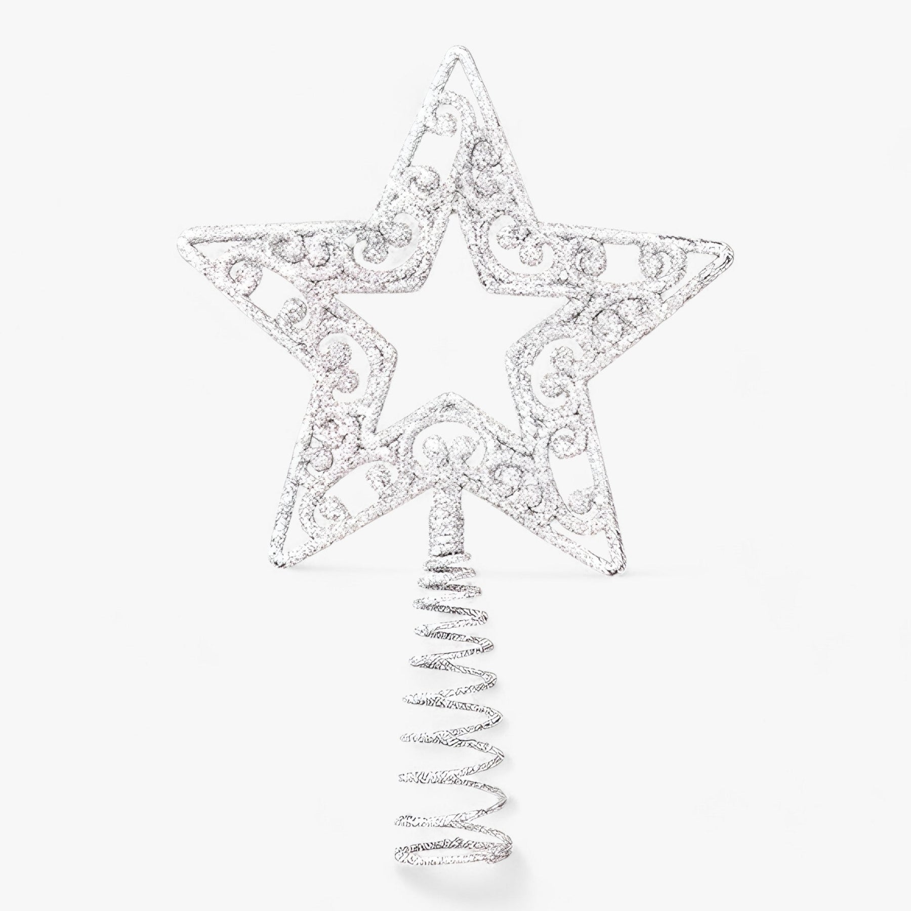 home & garden : Flake Star - Gouden en Zilveren Decoraties met Glitter - Verfraai Uw Kerstboom in 4 van Pantino