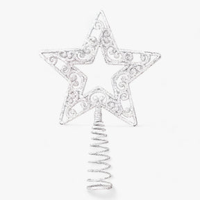 home & garden : Flake Star - Gouden en Zilveren Decoraties met Glitter - Verfraai Uw Kerstboom in 4 van Pantino