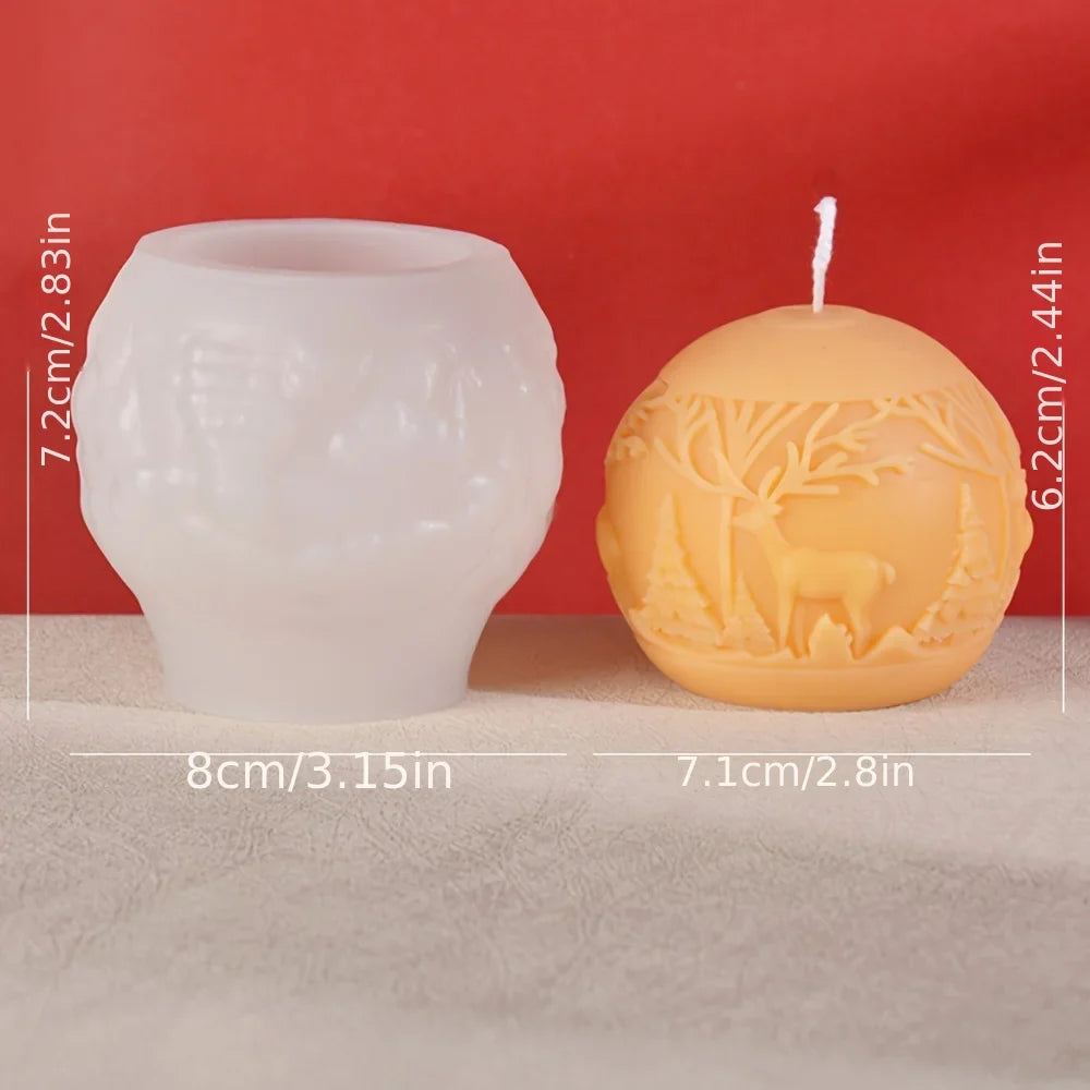 home & garden : Elk Kaars - Reliëf Mal Winterbos - Feestelijke Decoratie en DIY Cadeaus in ZL-76 van Pantino