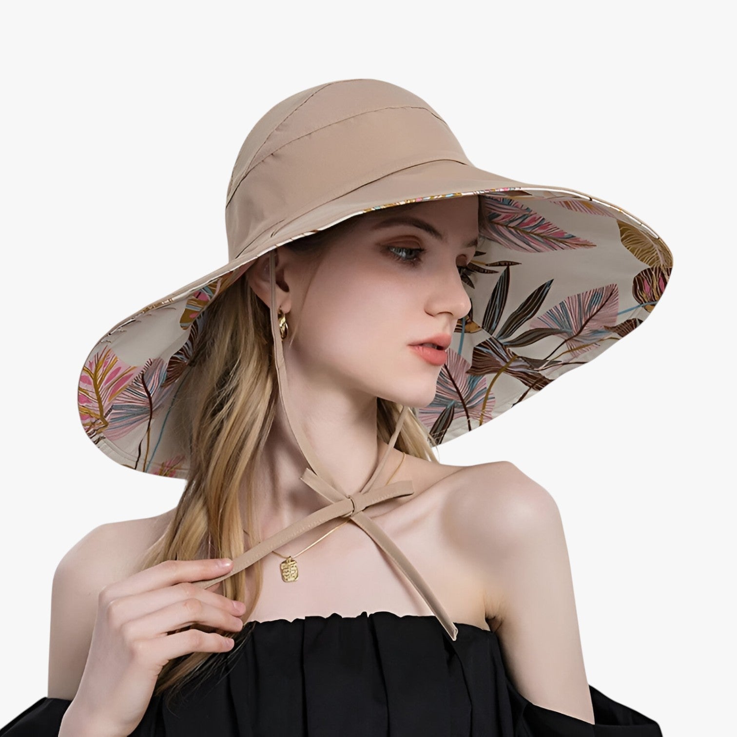 Sun Hat : Zomerhoed met Brede Rand - Ultieme UV-bescherming in Boho-look - Marineblauw in van Pantino