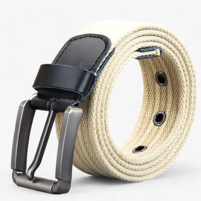 Belt : Stijlvolle Canvas Jeansriem Heren Polyester - Groen in wit van Pantino