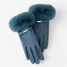 Gloves : Handschoenen Khaki - Elegante Touchscreen voor Warme Winterdagen in blauw Eén maat van Pantino