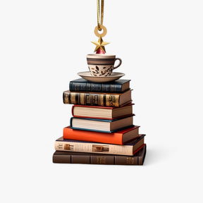 home & garden : Pendentief Boeken in Plat 2D Acryl - Creatieve Kerstdecoratie voor Huis en Raam in Stijl 2 van Pantino