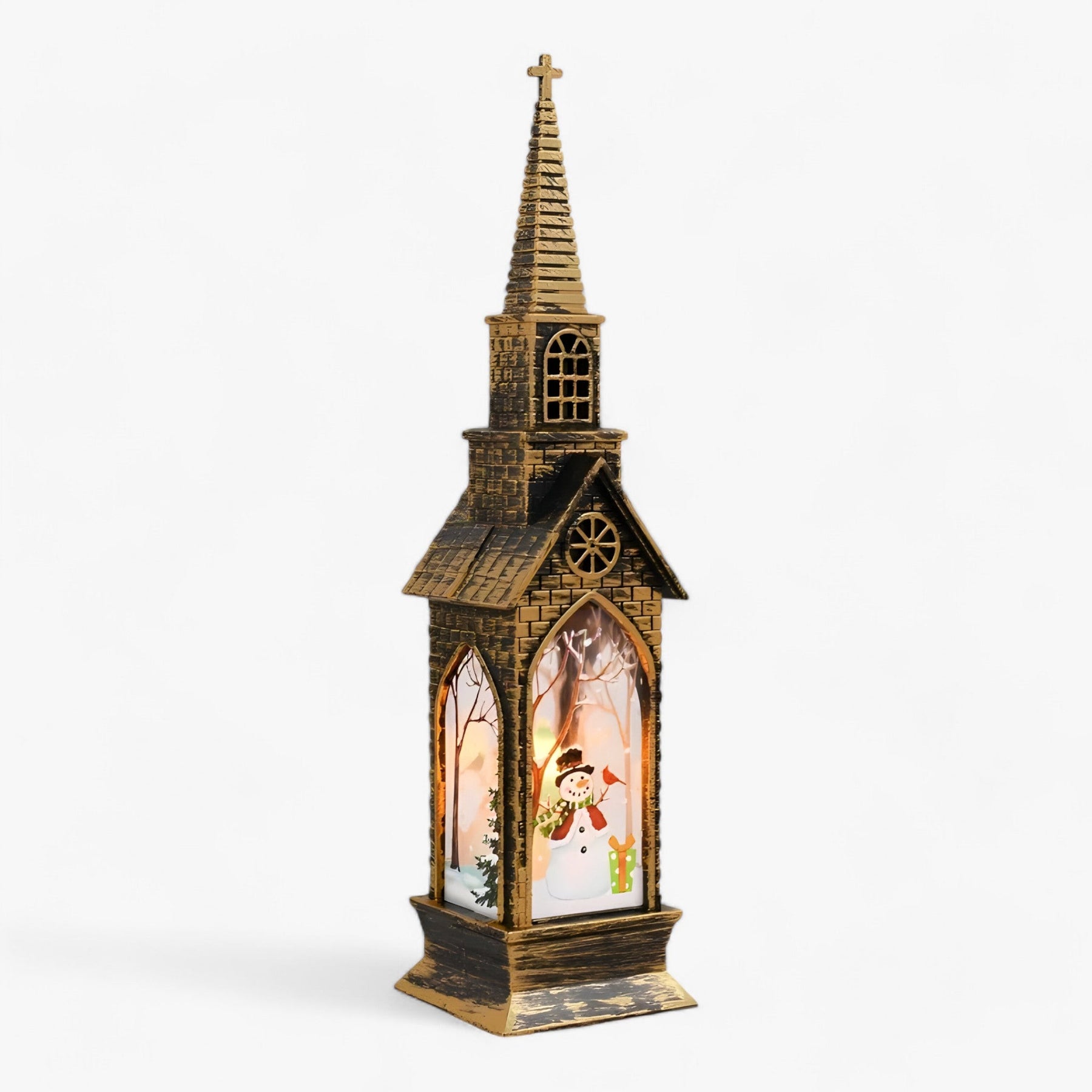 home & garden : Krisy Kerstman & Sneeuwpop Decoratieve LED Tafel Lantaarn - Fee Licht voor Kerst Decoratie in Sneeuwpop van Pantino