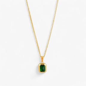 Necklace : Ketting met Smaragden in Gouden Plating - Elegant en Robuust - Goud in van Pantino