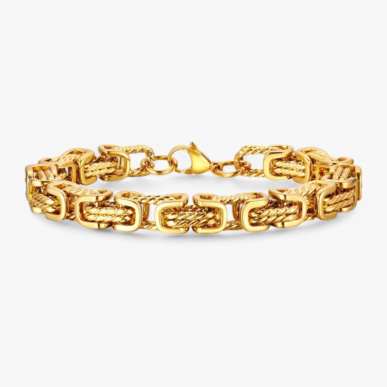 Bracelet : Armband Heren Zilver - Robuust en Tijdloos - Grote in Goud van Pantino