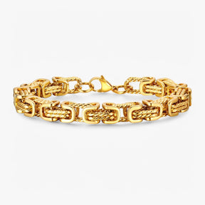 Bracelet : Armband Heren Zilver - Robuust en Tijdloos - Grote in Goud van Pantino