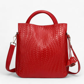 bags : Leren Tas van Luxe Krachtleer - Elegant en Duurzaam - Zwart in rode wijn van Pantino