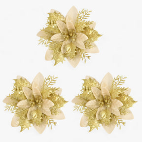 home & garden : Émilie - Glinsterende Kerstbloemen - Geef Je Decoratie een Sprankelend Tintje in Gouden van Pantino