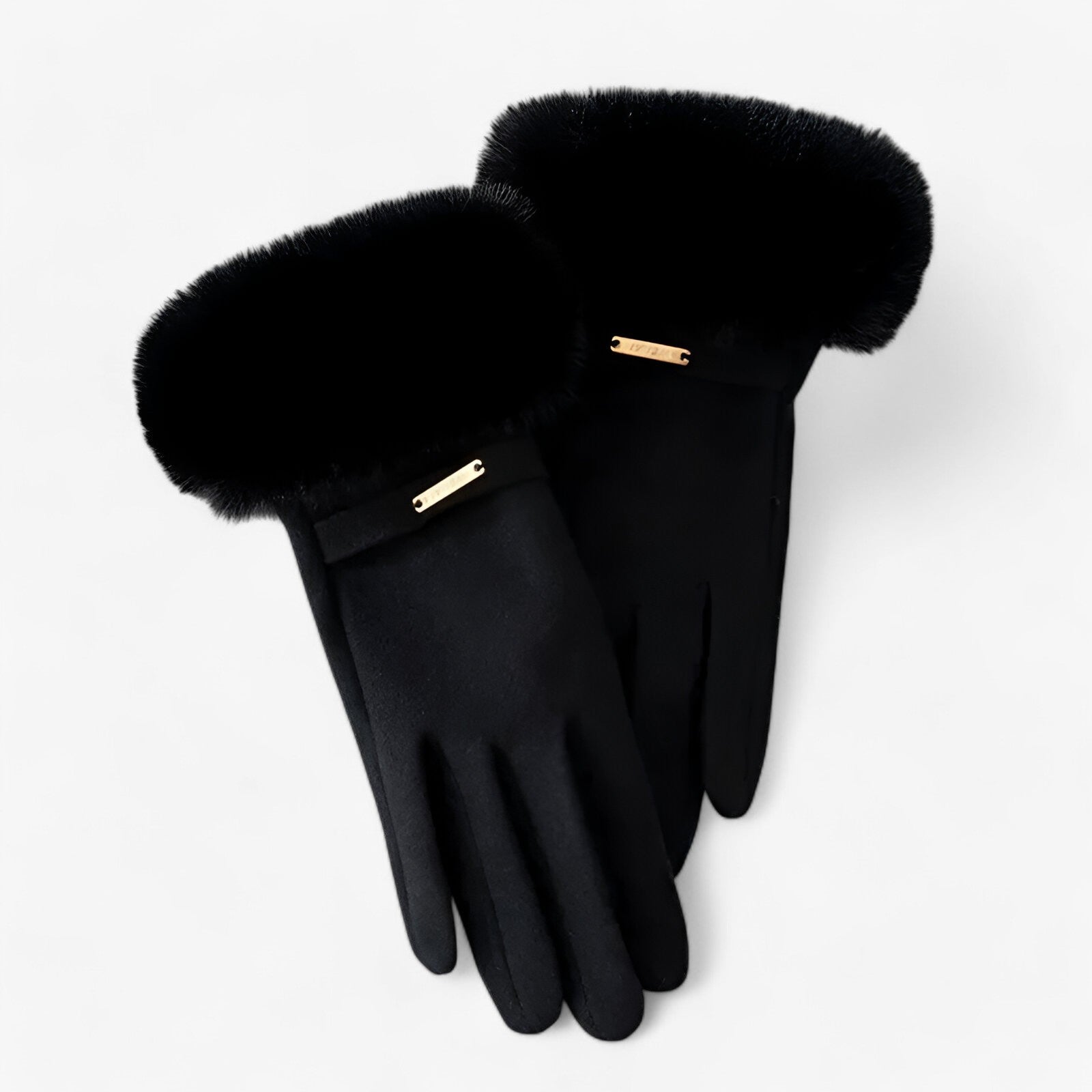 Gloves : Handschoenen Khaki - Elegante Touchscreen voor Warme Winterdagen in Zwart Eén maat van Pantino