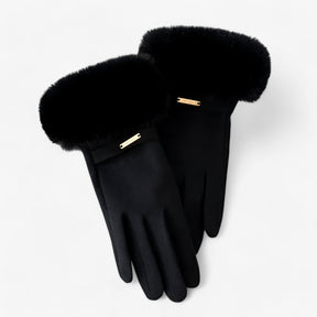 Gloves : Handschoenen Khaki - Elegante Touchscreen voor Warme Winterdagen in Zwart Eén maat van Pantino