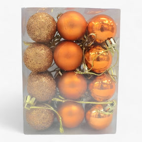 home & garden : Set van 24 Plastic Bollen - Gouden, Rode en Roze Decoraties in Oranje van Pantino