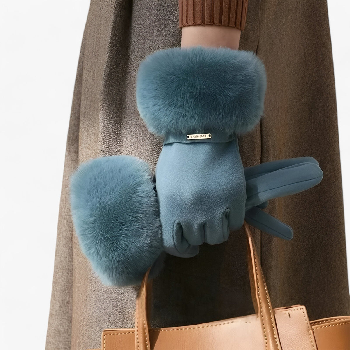 Gloves : Handschoenen Khaki - Elegante Touchscreen voor Warme Winterdagen in van Pantino