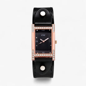 women's watch : Damen Quartsuurwerk Horloge met Leren Band voor Koppels - Zwart in Zwart van Pantinoshop