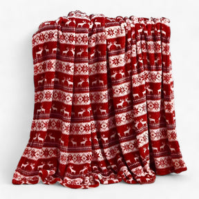 home & garden : Velvy Luxe Kerstdeken van Fleece - Elegante en Gezellige Vakantiedecoratie - Groen in Roos van Pantino