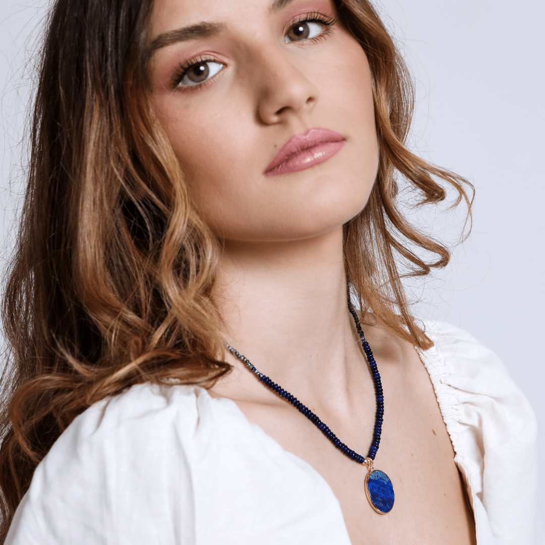 Bracelet : MidnightMoon Helende Ronde Lapis in van Pantino