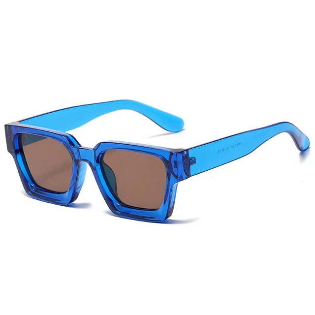 Sunglasses : Zonnebril Dames CAS Olive - Retro Square - UV400 in AZURE van Pantino