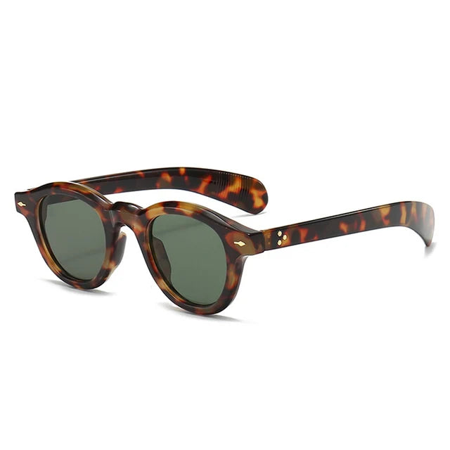 other : Retro Square Zonnebril Dames Dikke Montuur - UV400 in LEOPARD van Pantino