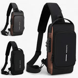 Schultertasche Schwarz – Diebstahlsicher mit USB  