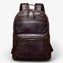 bags : Rugzak Bruin - Diogo Luxe Leren Laptoprugzak - Stijlvol en Ruim in Bruin van Pantino