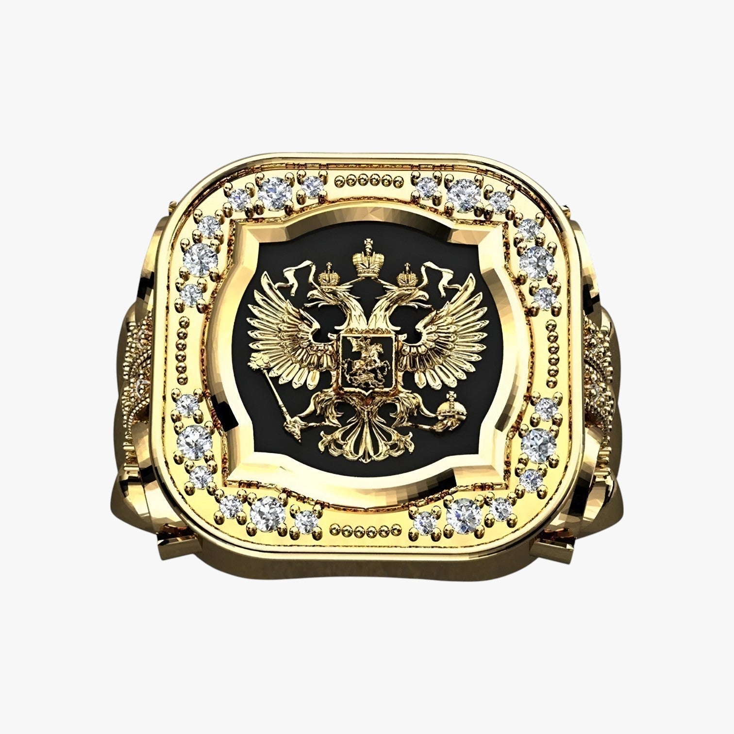 Ring : Opvallende Statement Ring voor Mannen - Krachtig, Stijlvol en Uniek - Goud in van Pantino